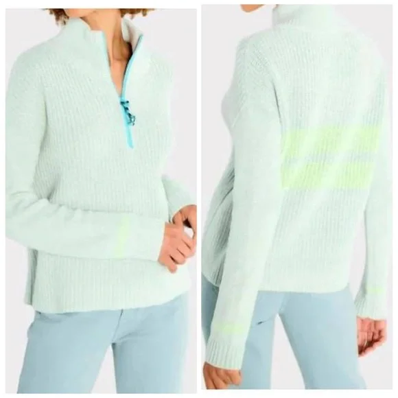 Lisa Todd High Life Half-Zip Long-Sleeve Sweater Back Stripes - Picture 4 of 12